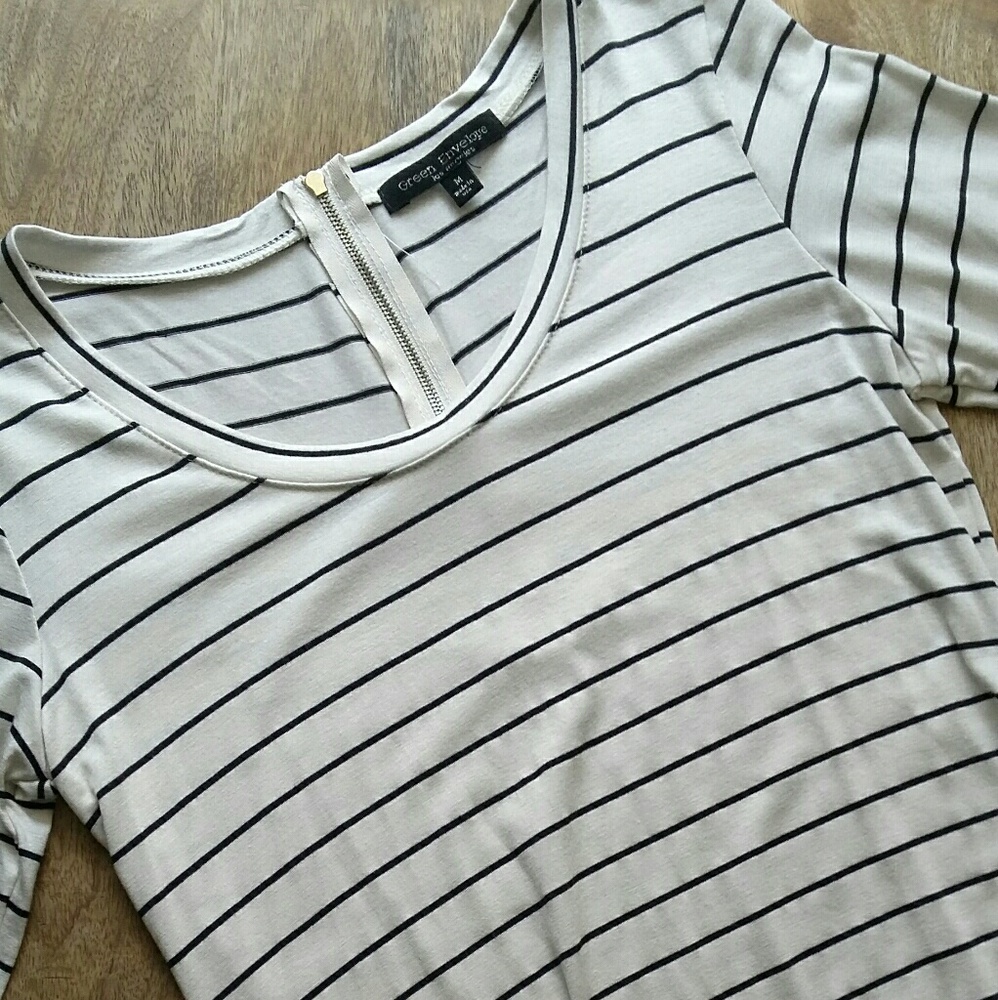 NWOT Green Envelope Striped Top